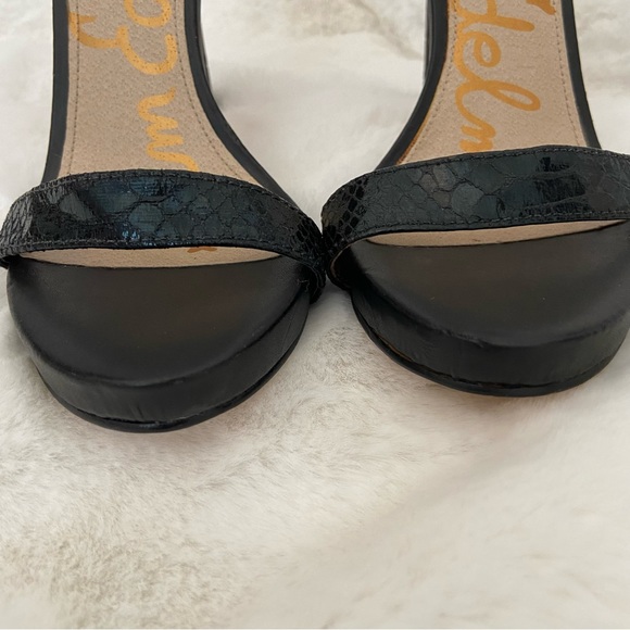 SAM EDELMAN Eleanor Faux Croc Black Stilettos⭐️ Just Beautiful - Picture 5 of 15